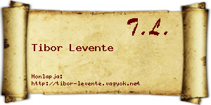 Tibor Levente névjegykártya